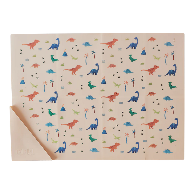 Silicone Placemat - Dinosaur Warm Cream