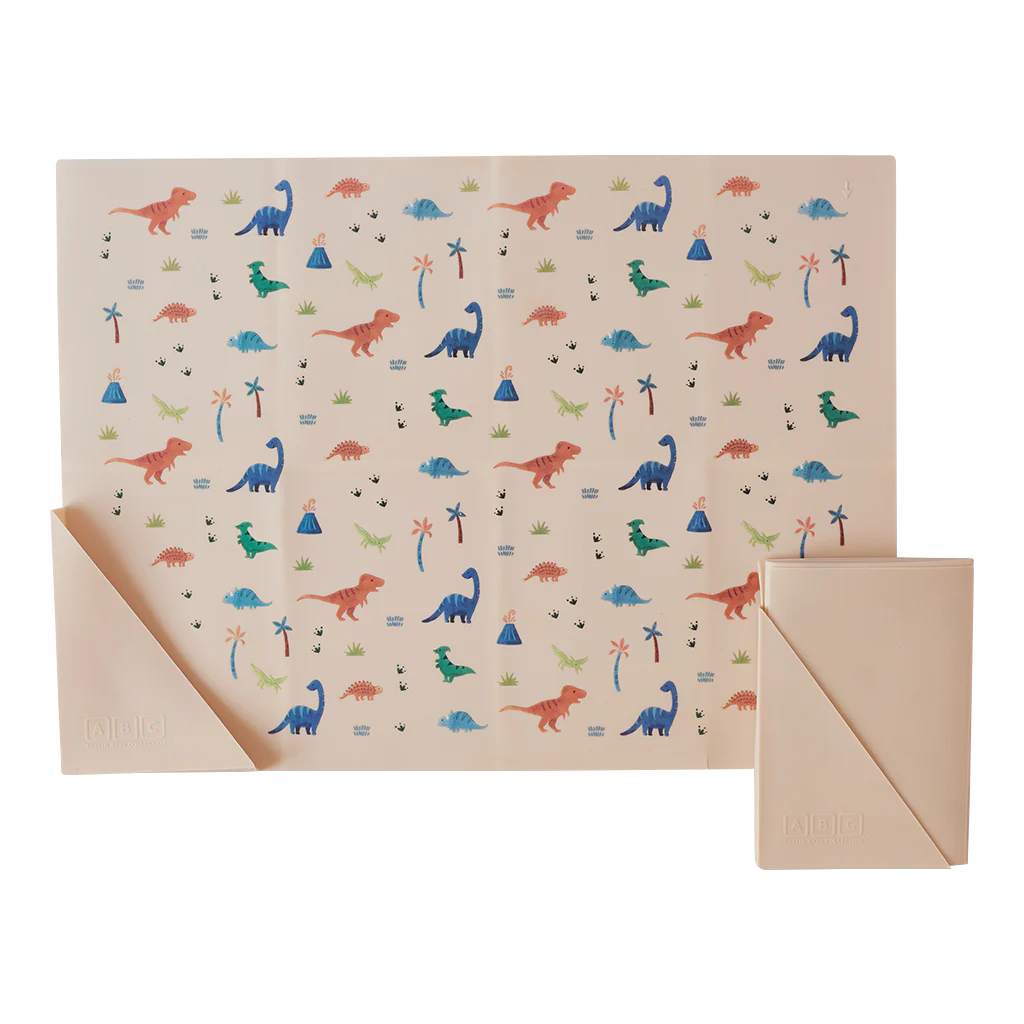 Silicone Placemat - Dinosaur Warm Cream