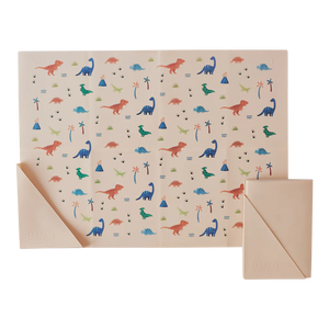 Silicone Placemat - Dinosaur Warm Cream