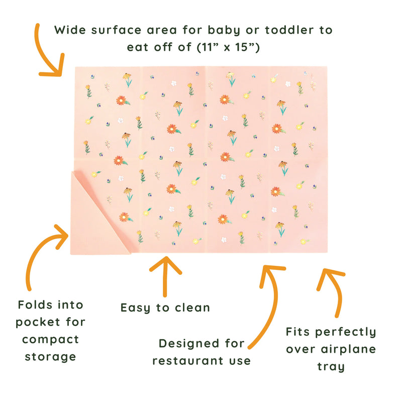 Silicone Placemat - Wildflower Ripe Peach