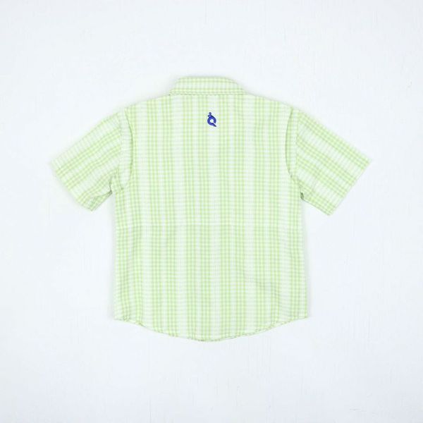 Guayabera - Green Plaid Linen