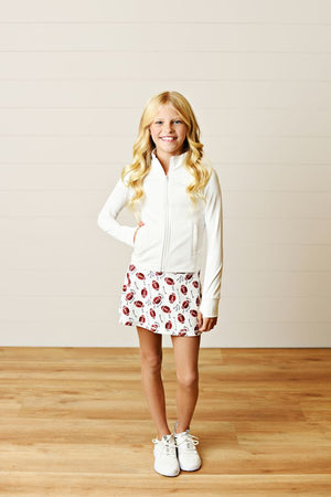 White Football Tennis Skort