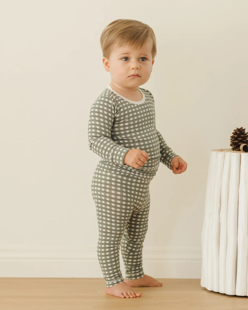 Bamboo Pajama Set - Forest Check