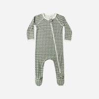 Bamboo Zip Footie - Forest Check