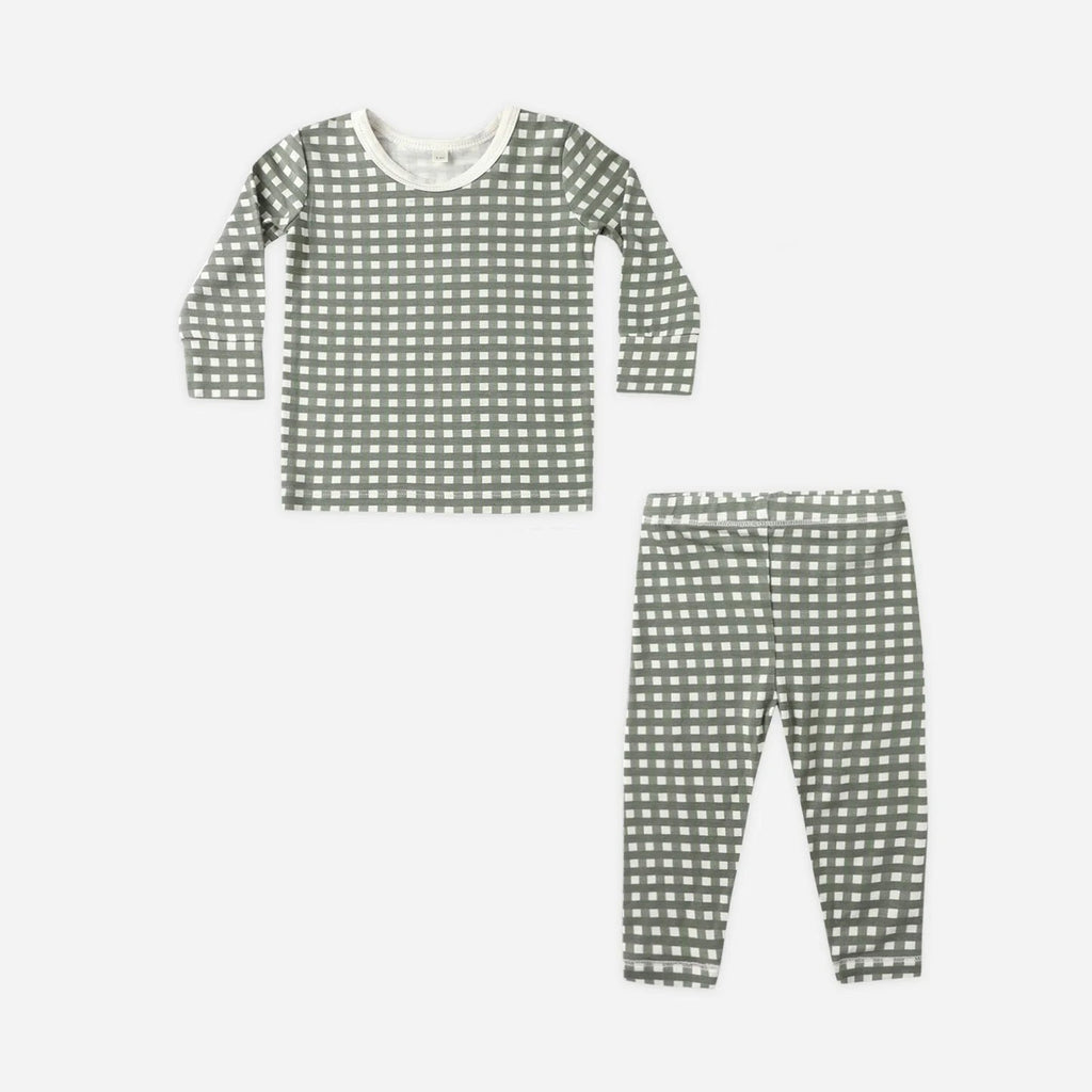 Bamboo Pajama Set - Forest Check
