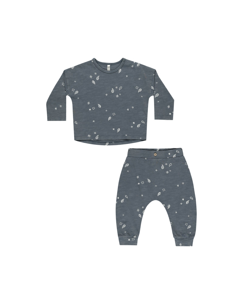 Long Sleeve Tee + Pant Set - Paisley