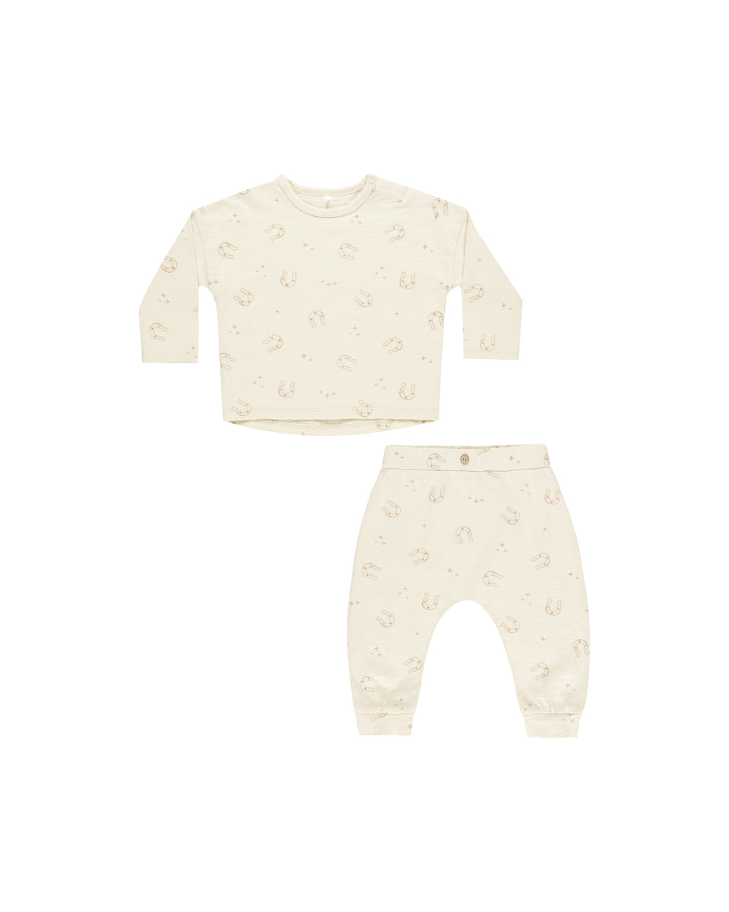 Long Sleeve Tee + Pant Set - Horseshoes