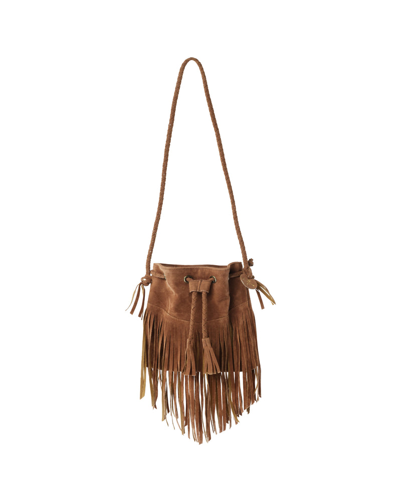 Fringe Crossbody Purse - Saddle