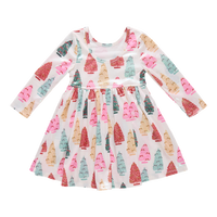 Girls Lame Steph Dress - Bottle Brush Trees