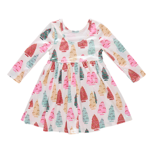Girls Lame Steph Dress - Bottle Brush Trees