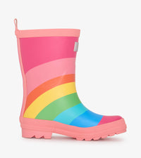 Rainbow Fuchsia Matte Rain Boots