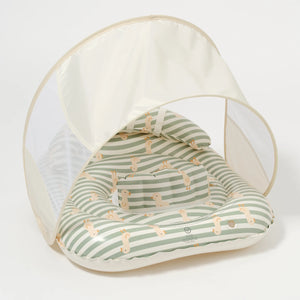 Interactive Baby Float - Duck Sage Stripe