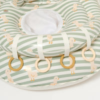 Interactive Baby Float - Duck Sage Stripe