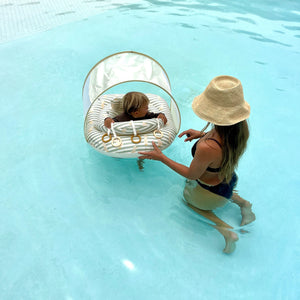 Interactive Baby Float - Duck Sage Stripe