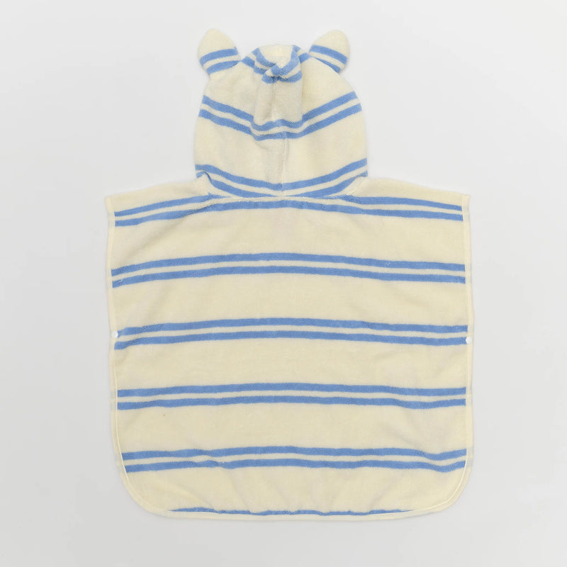 Hooded Towel - Sid the Seagull Blue Stripe