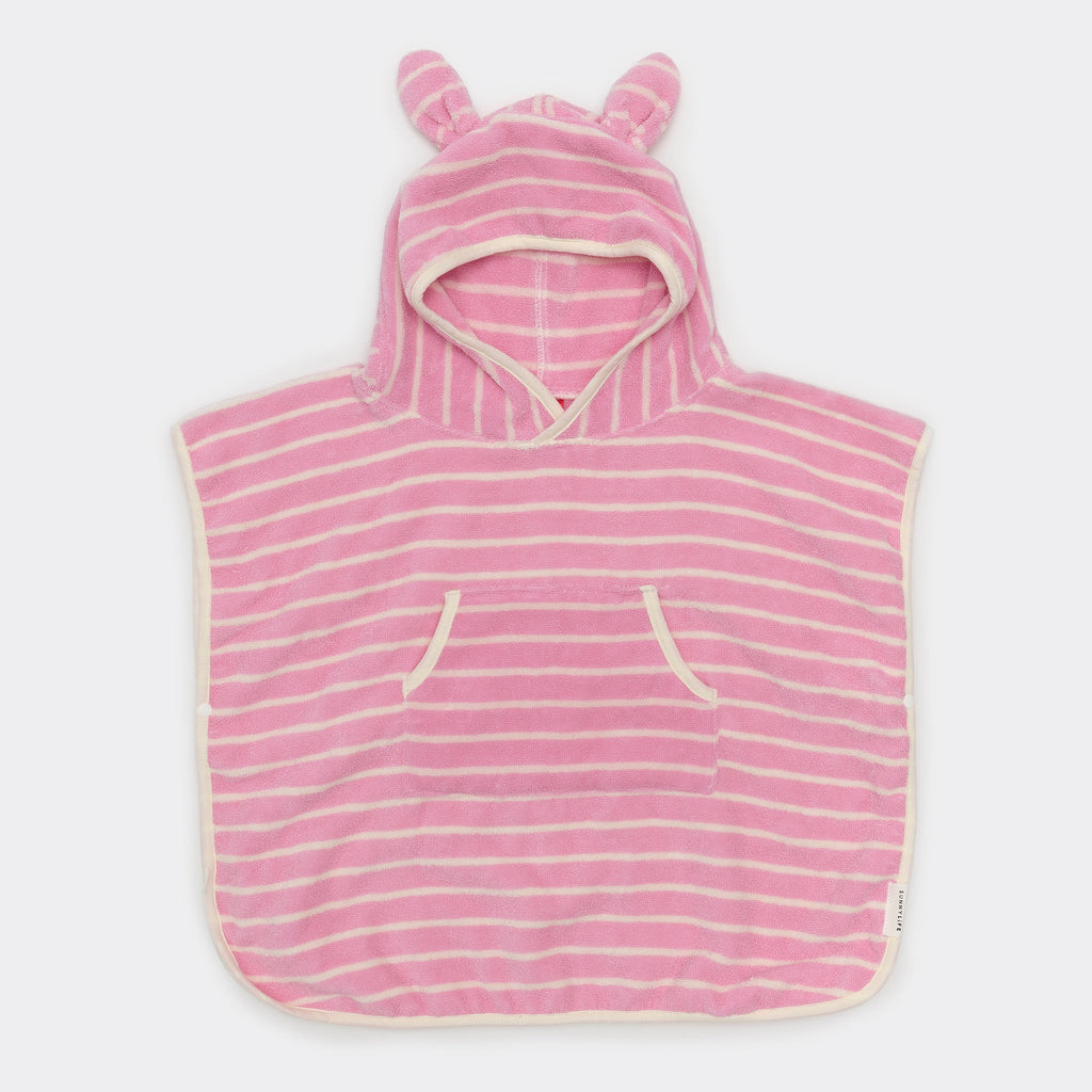 Hooded Towel - Cotton Candy Pink Stripe