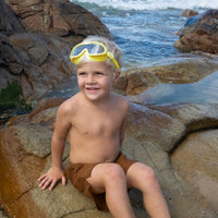 Kids Swim Mask - Salty the Shark Neon Yellow