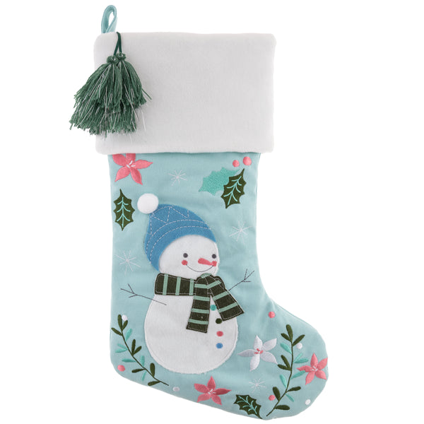 Embroidered Stocking - Snowman