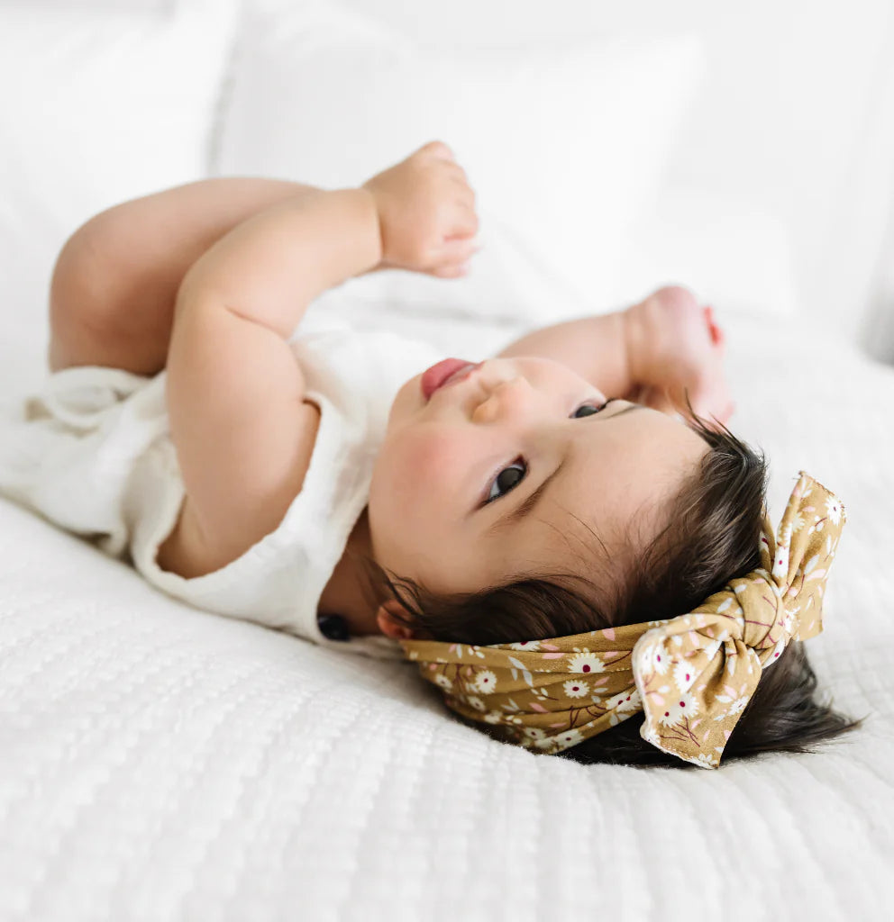 Baby Bling Printed Knot Ginger Floral – Bright Beginnings Boutique