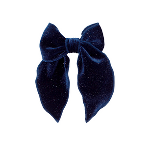 Belle Bow Clip - Velvet Indigo Glitter