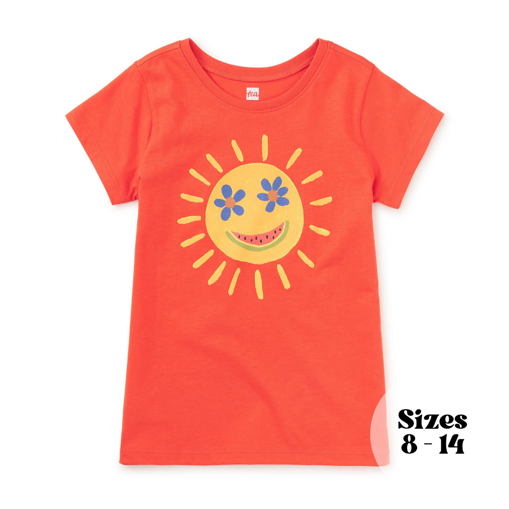 Smiley Sun Graphic Tee - Nectarine