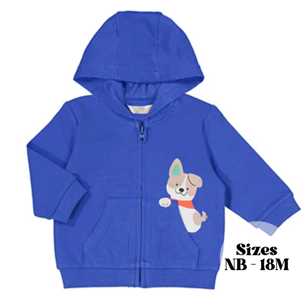 Dog Zipper Hoodie - Klein Blue
