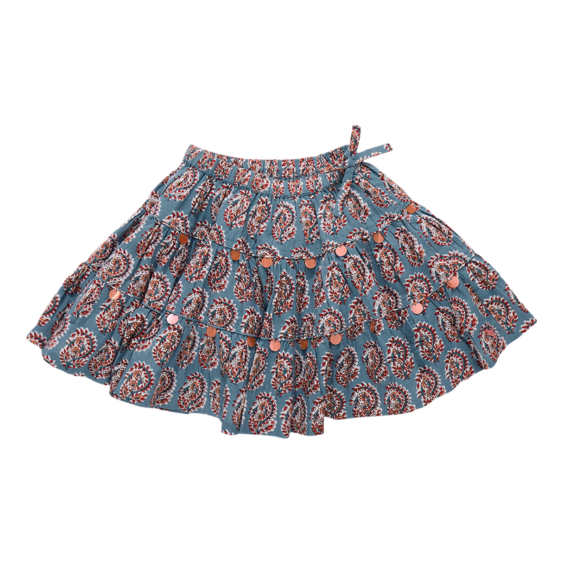 Girls Allie Skirt - Blue Paisley