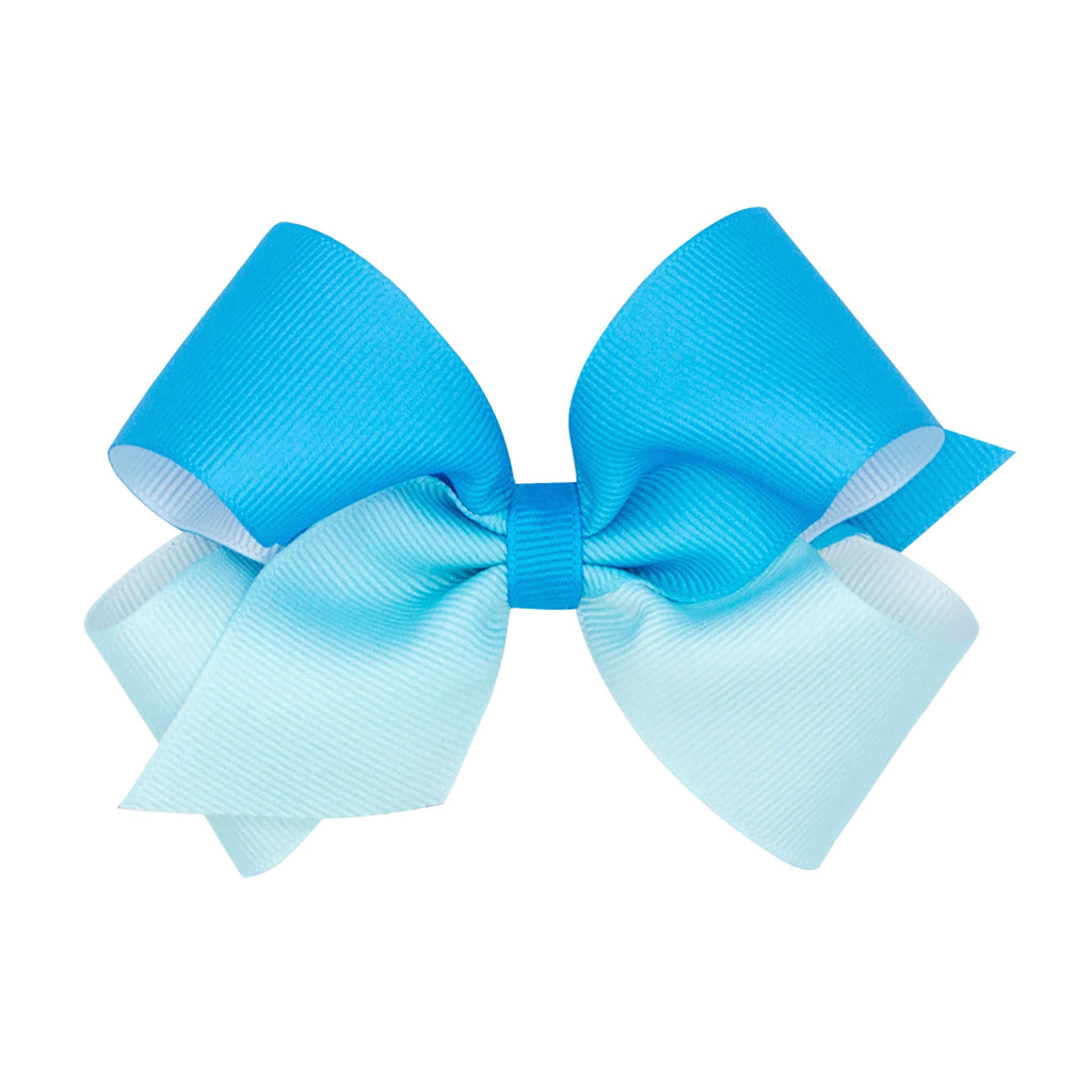 Medium Ombre Hair Bow - Indigo Blue