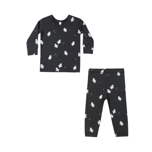 Bamboo Pajama Set - Ghosts - Black