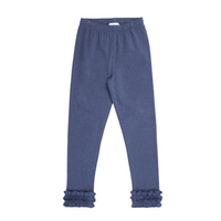 Faux Denim Ruffle Leggings