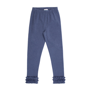 Faux Denim Ruffle Leggings
