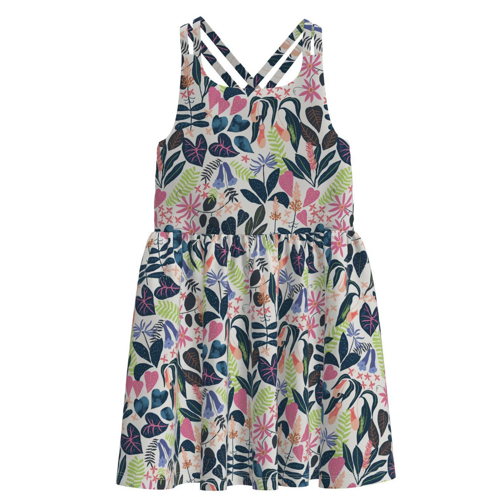 Strappy Back Skirted Dress - Amazon Rainforest Floral