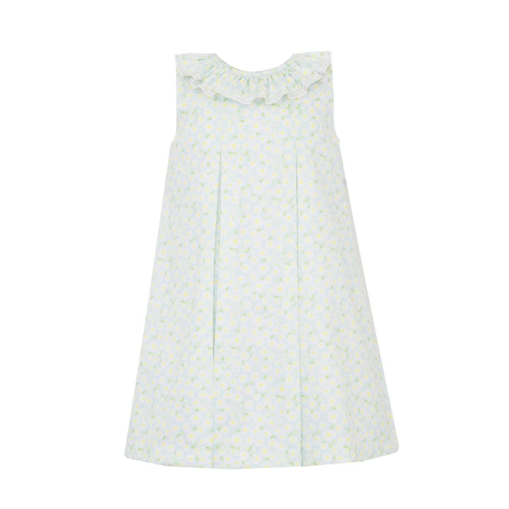Daisies A-Line Dress with Double Ruffle Collar