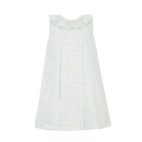 Daisies A-Line Dress with Double Ruffle Collar
