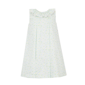 Daisies A-Line Dress with Double Ruffle Collar