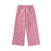 Lace Trim Track Pants - Hydrangea Pink