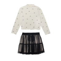 Bow Chic 2 Piece Set - Ivory & Black
