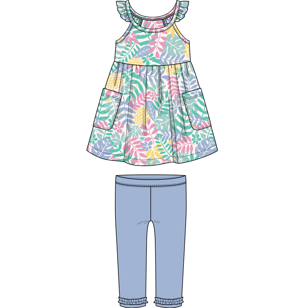 Tropical Print Tunic with Capri