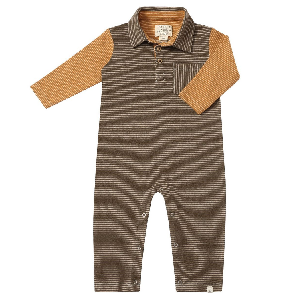 Arlington Polo Romper - Green Gold Arms