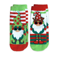 Holiday Gnome Fuzzy Slipper Socks