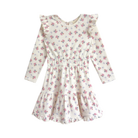 Mia Dress - Purple Bows & Pink Roses