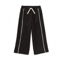Lace Trim Track Pants - Jet Black