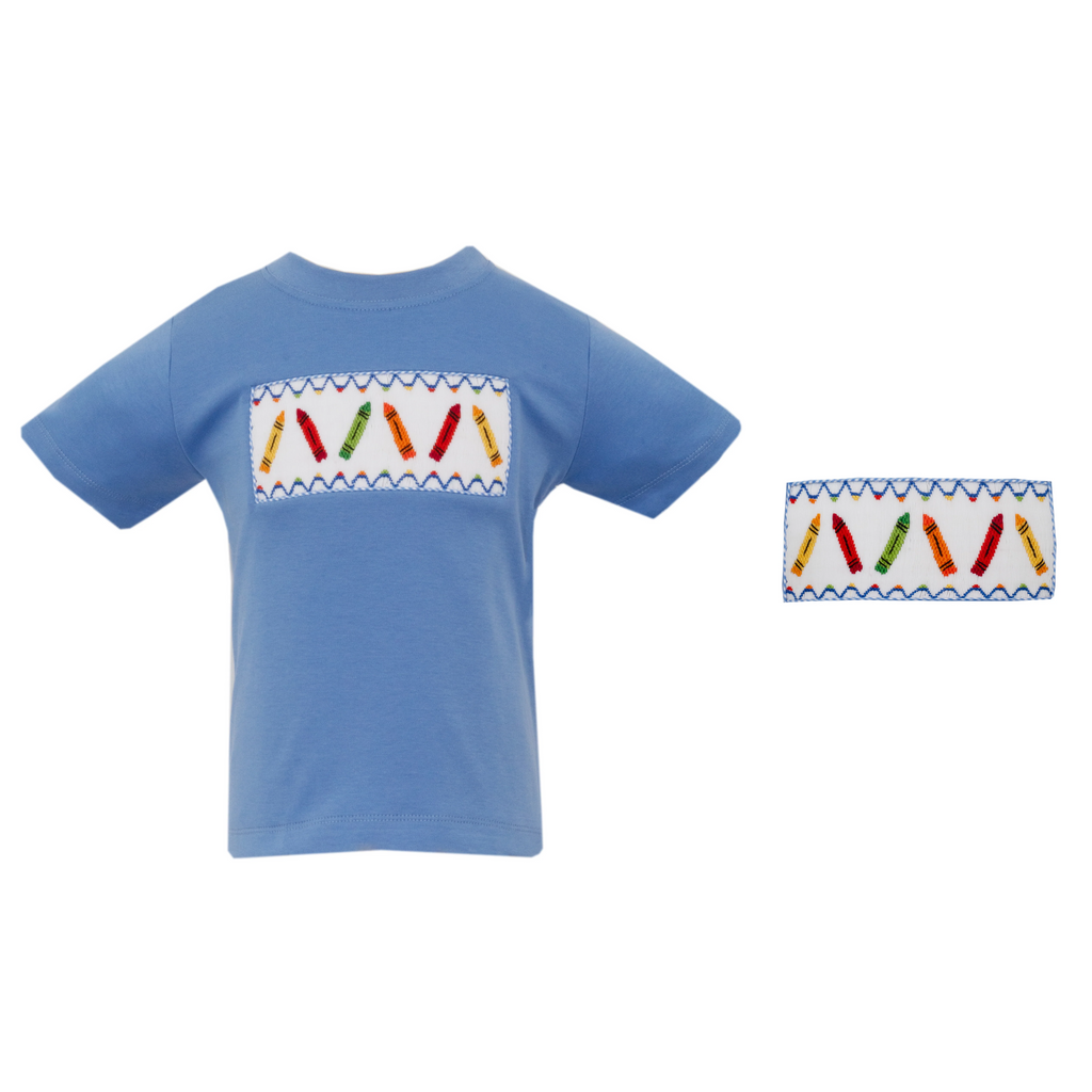 Crayons Smocked Boy's T-shirt