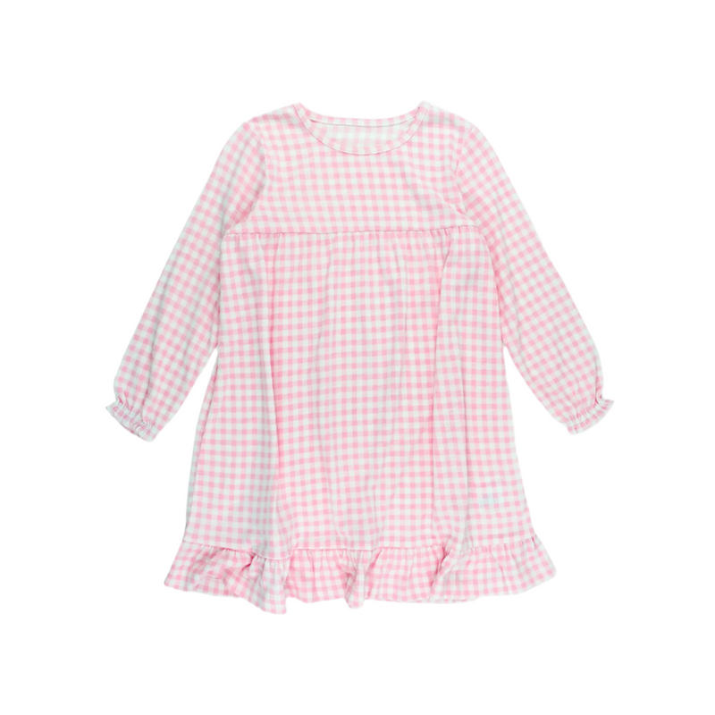 Pink Gingham - Pajama Nightgown