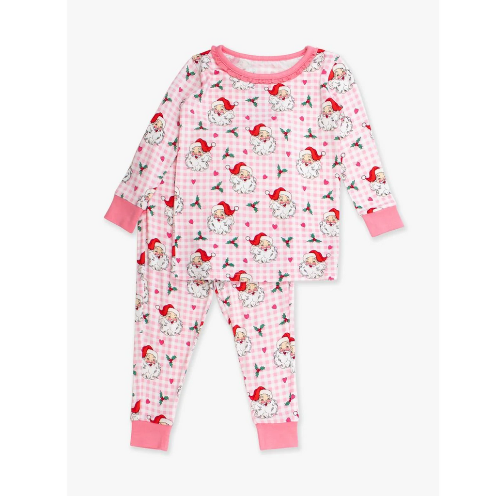 Dear Santa Christmas Ruffle Pink - LS PJ Set
