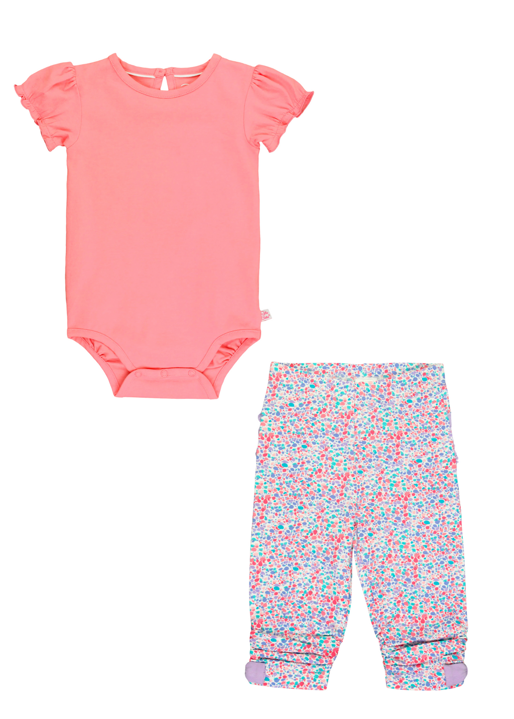 Pink Bodysuit & Confetti Capris Set