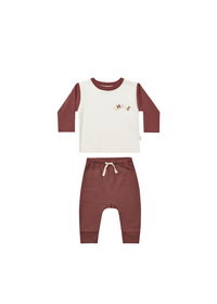 Smile Pocket Tee + Plum Pant Set