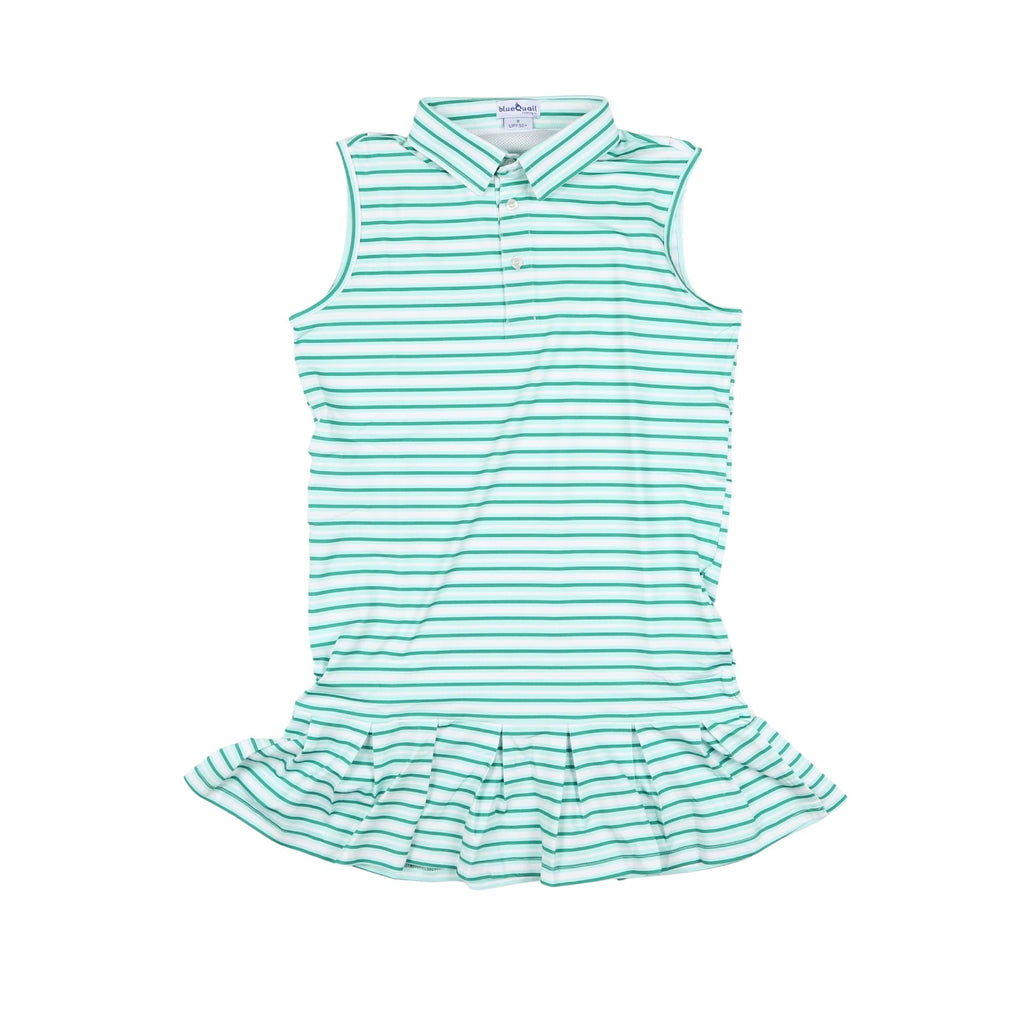 Polo Sleeveless Dress - Emerald Stripe