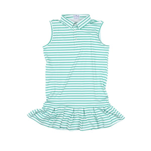 Polo Sleeveless Dress - Emerald Stripe