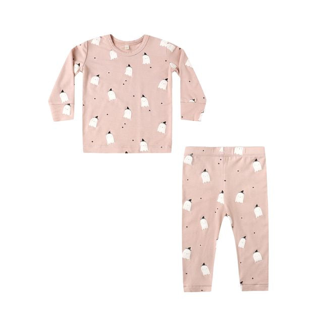 Bamboo Pajama Set - Pink Ghosts